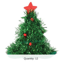 12 Pack Bulk Tinsel Christmas Tree Hat