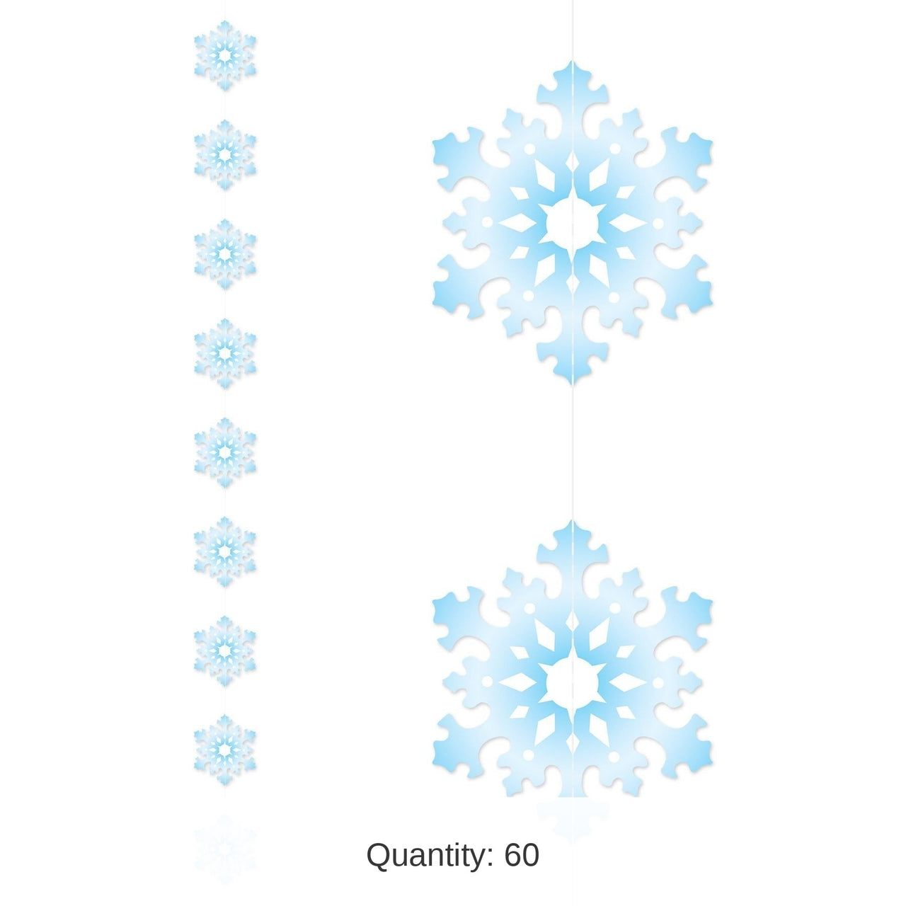 60 Piece Bulk Snowflake Stringers
