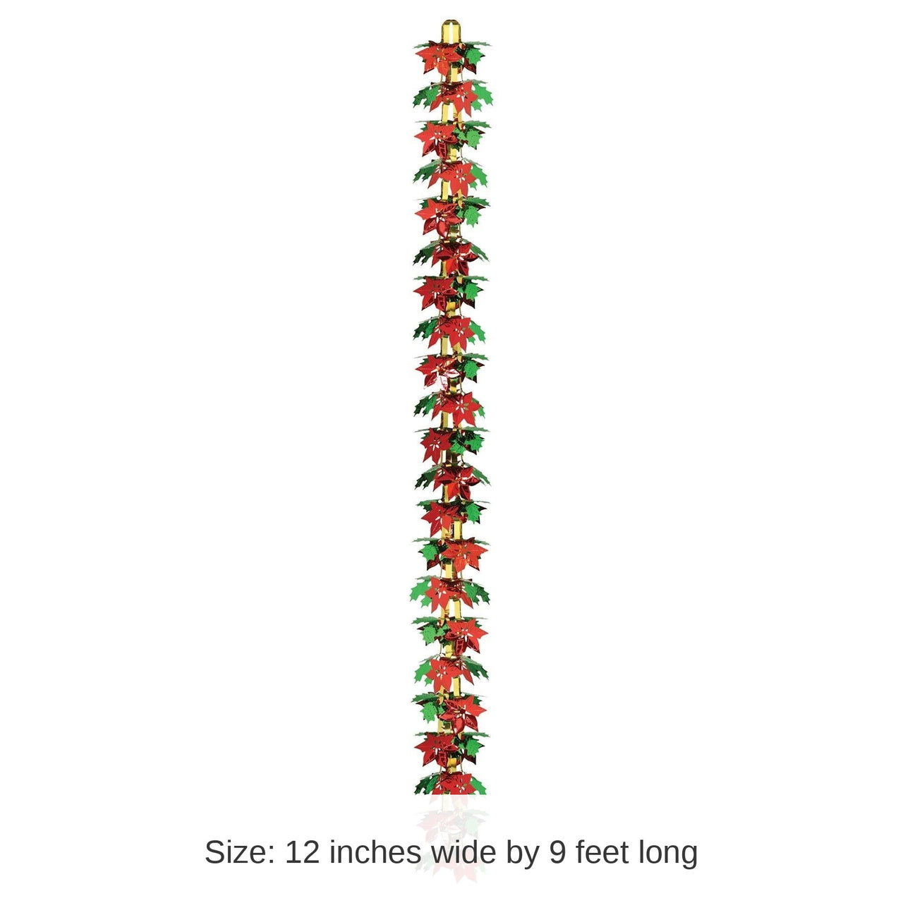 12 Pack Bulk Christmas Poinsettia/Holly Garland/Column