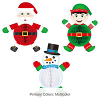 36 Piece Bulk Tissue Elf, Santa/Snowman Decorations