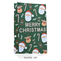 144 Pack Bulk Christmas Paper Treat Bags w/Stickers