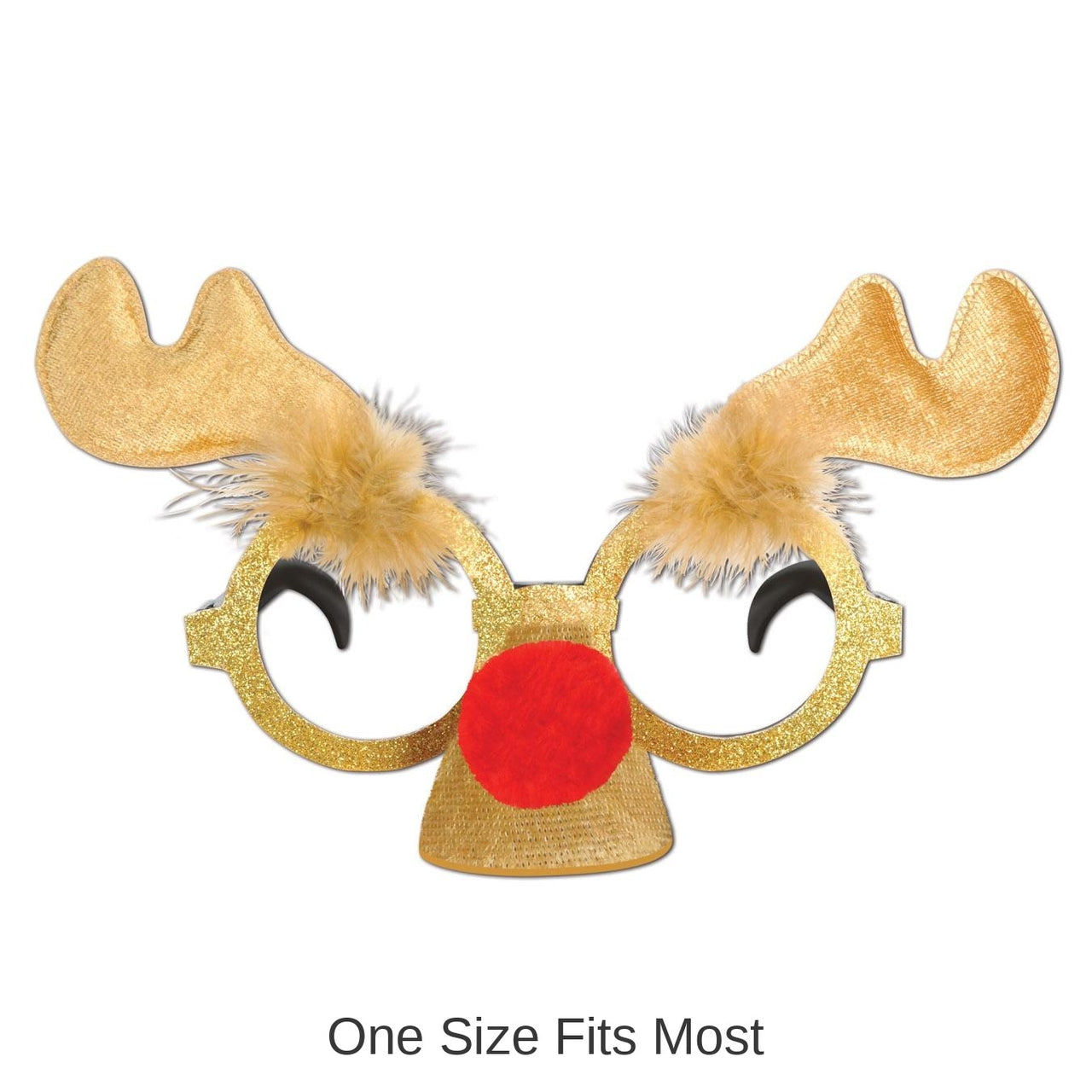12 Pack Bulk Christmas Glittered Reindeer Glasses