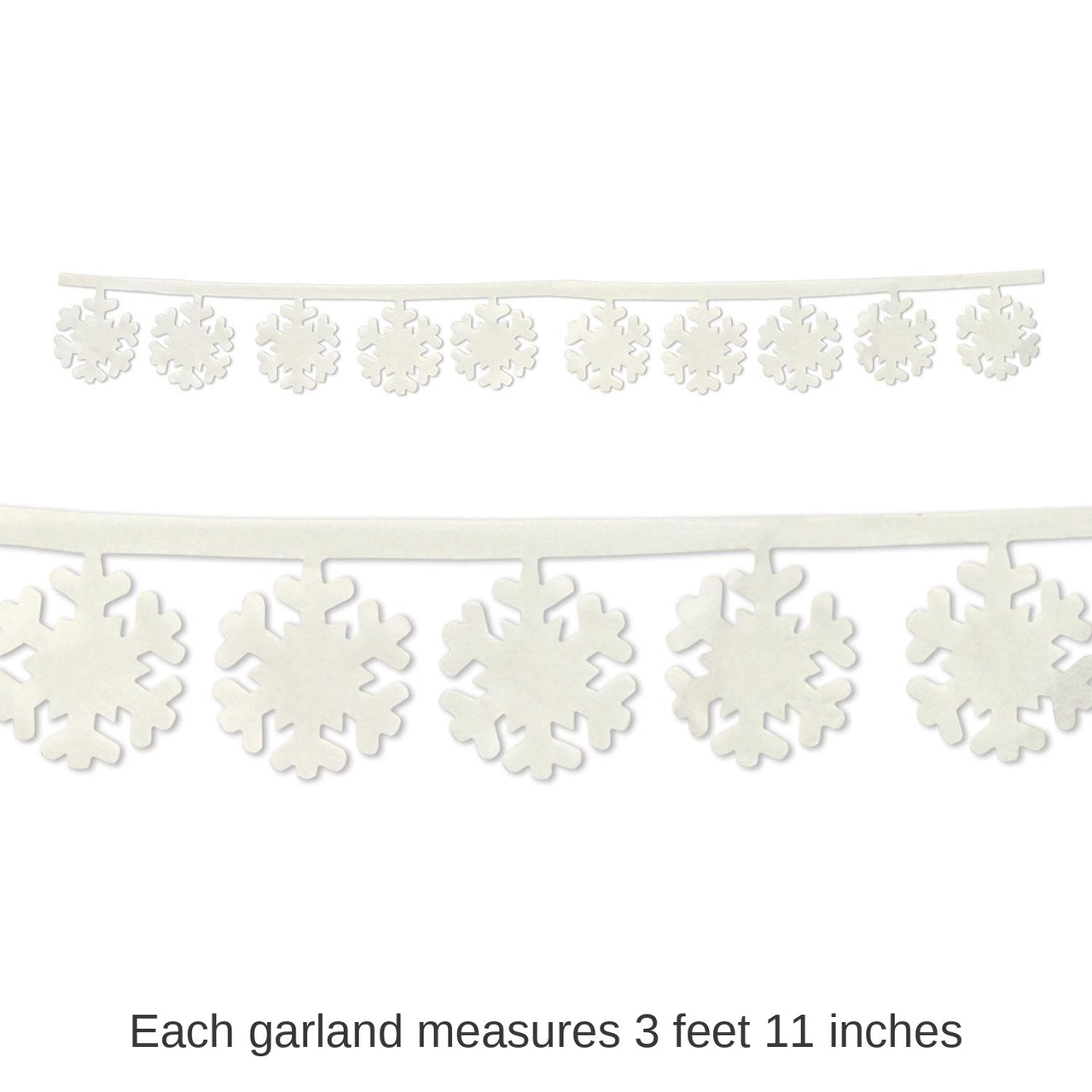 24 Pack Bulk Christmas Fabric Snowflake Garlands