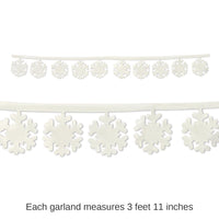 24 Pack Bulk Christmas Fabric Snowflake Garlands