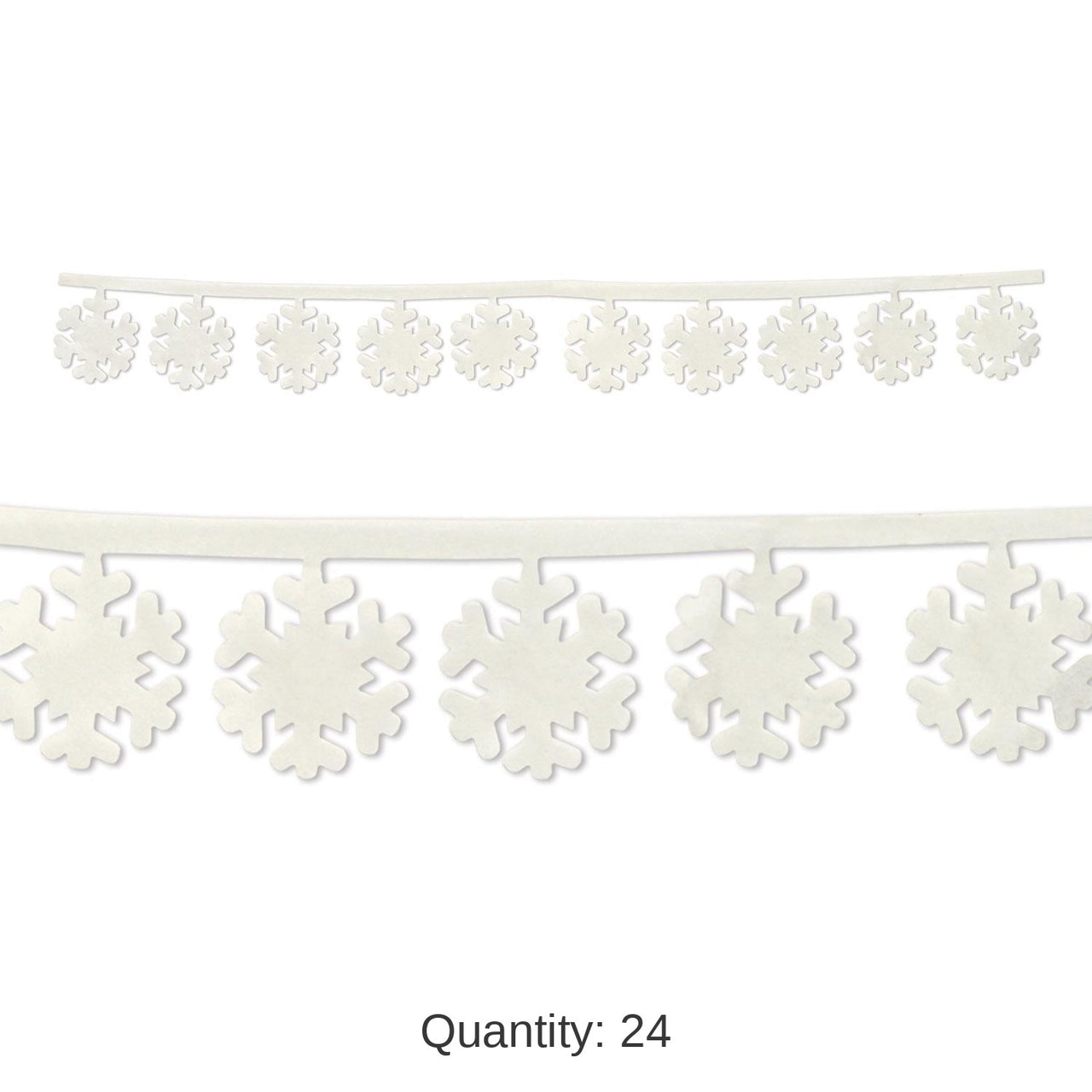 24 Pack Bulk Christmas Fabric Snowflake Garlands