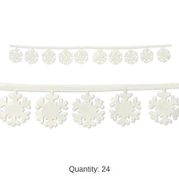 24 Pack Bulk Christmas Fabric Snowflake Garlands