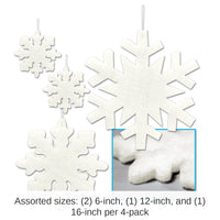 48 Piece Bulk Christmas Fluffy Snowflakes