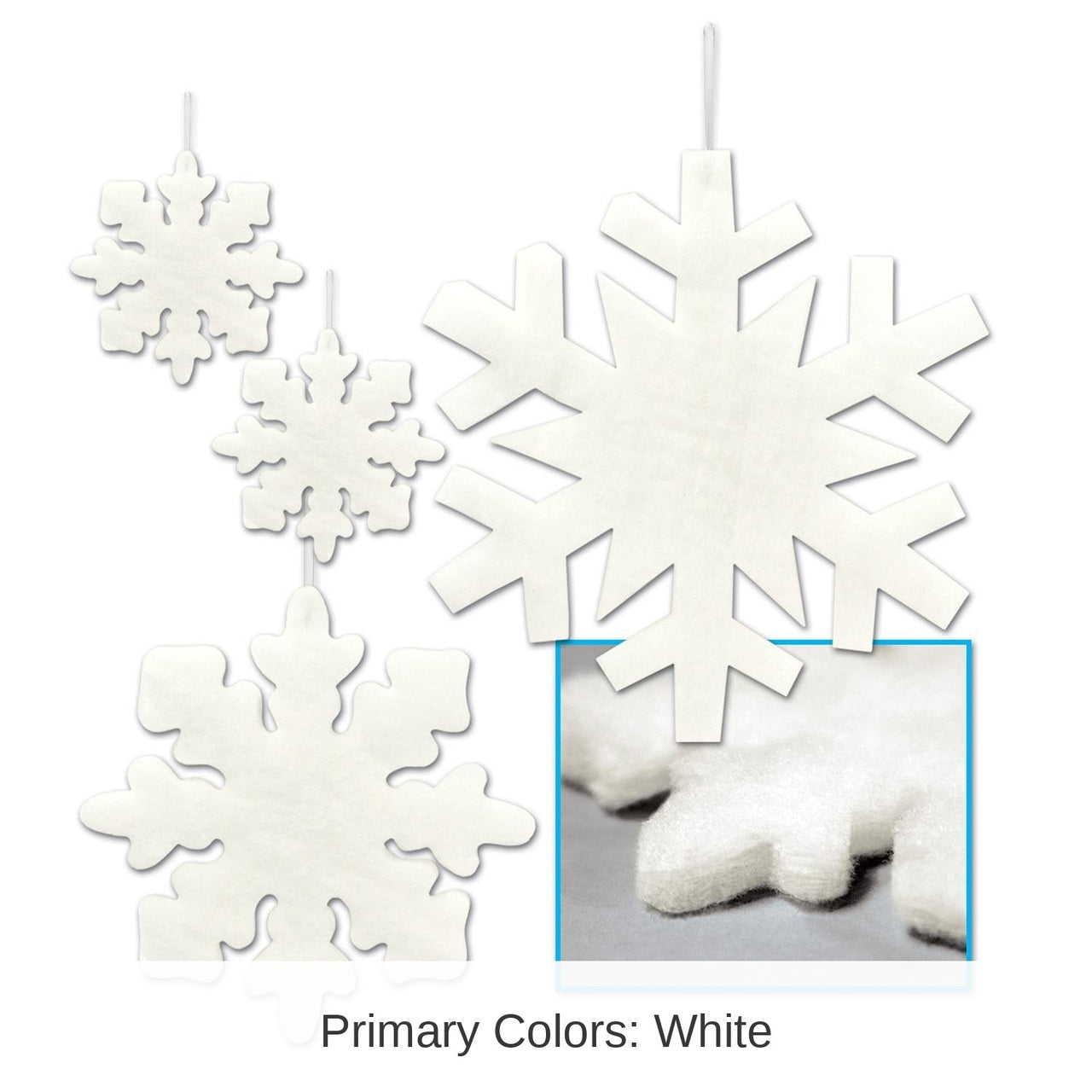 48 Piece Bulk Christmas Fluffy Snowflakes