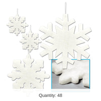 48 Piece Bulk Christmas Fluffy Snowflakes
