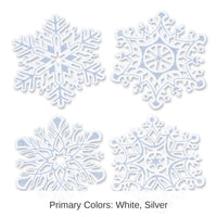 24 Pack Bulk Christmas Glittered Snowflake Cutouts