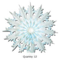12 Piece Bulk Christmas Dip-Dyed Snowflake