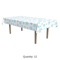 12 Pack Bulk Christmas Snowflake Tablecover