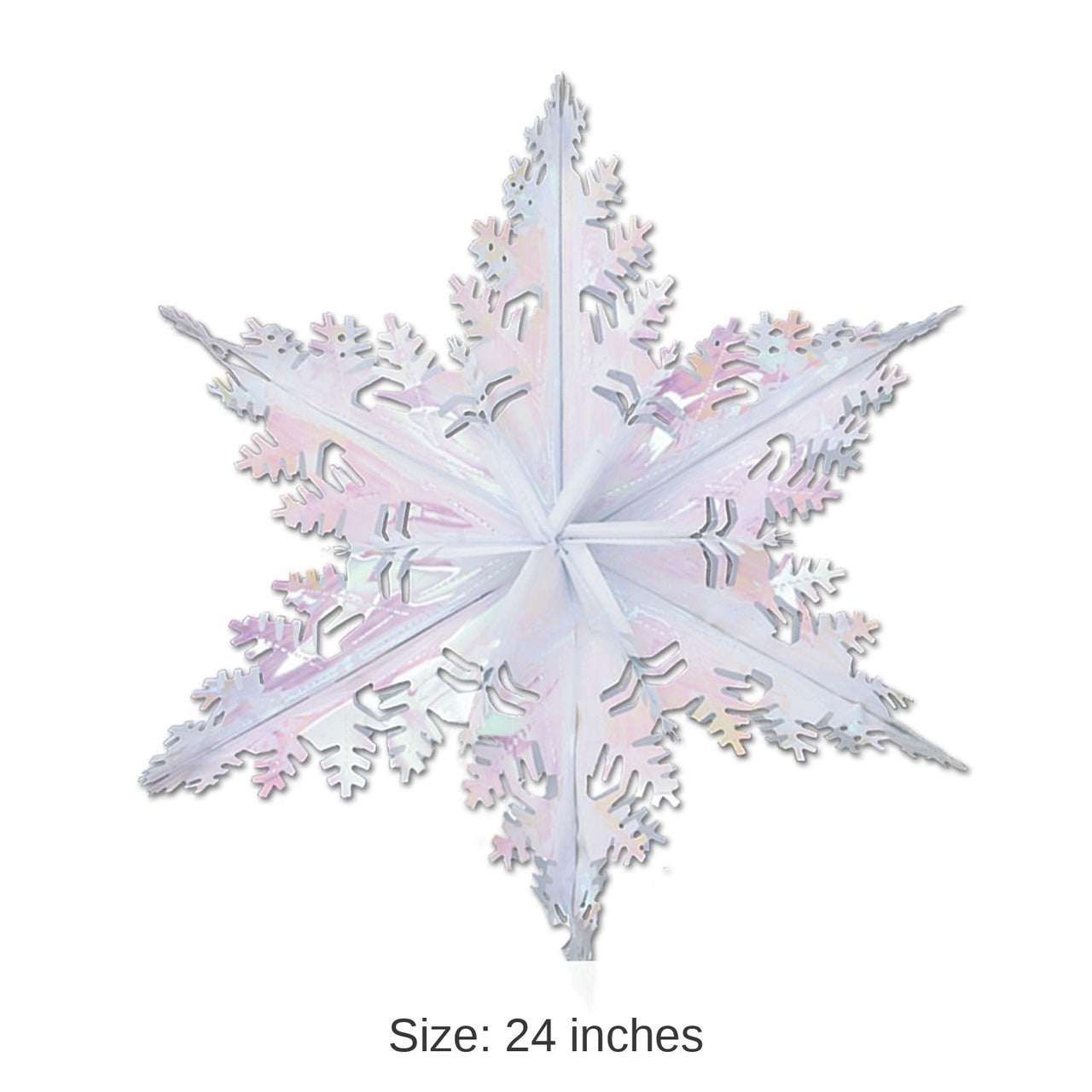 12 Piece Bulk Christmas Metallic Winter Snowflake - opalescent