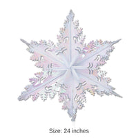 12 Piece Bulk Christmas Metallic Winter Snowflake - opalescent