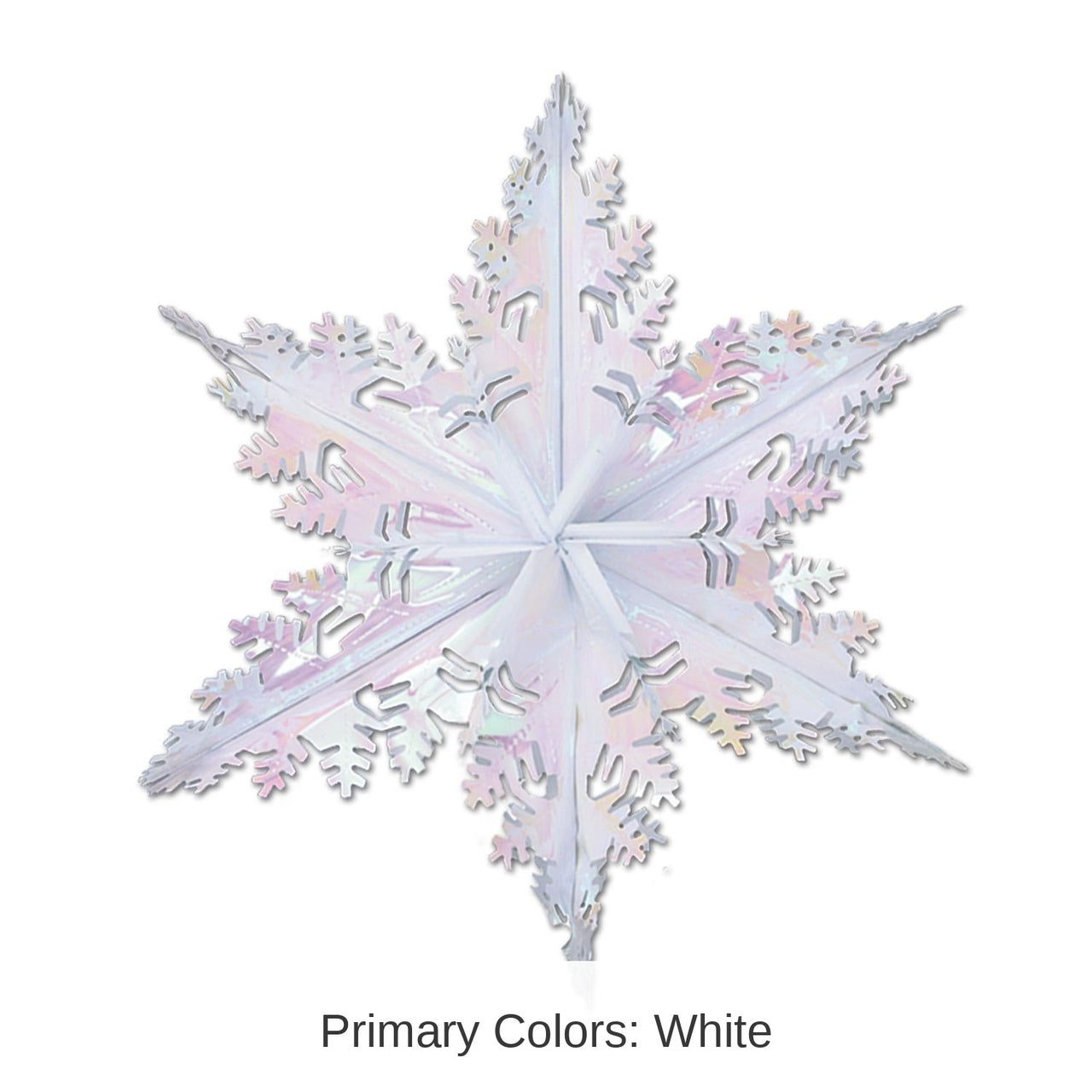 12 Piece Bulk Christmas Metallic Winter Snowflake - opalescent
