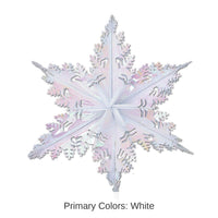 12 Piece Bulk Christmas Metallic Winter Snowflake - opalescent