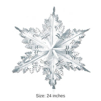 12 Piece Bulk Christmas Metallic Winter Snowflake - silver