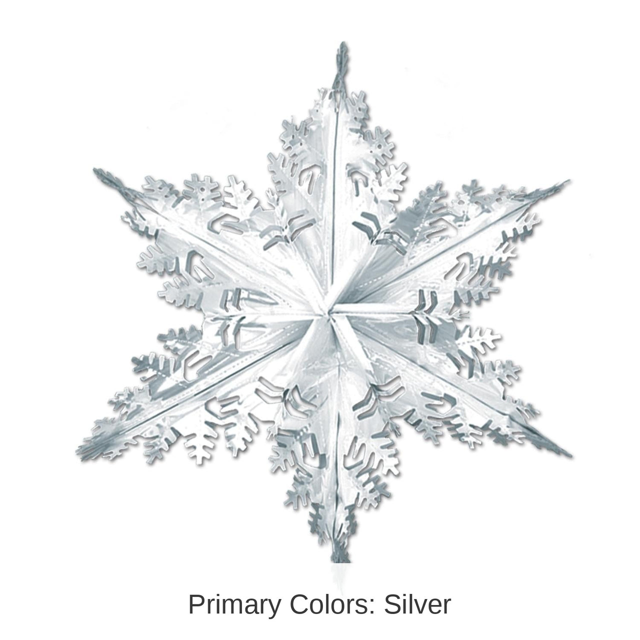 12 Piece Bulk Christmas Metallic Winter Snowflake - silver
