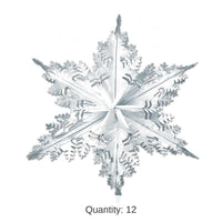 12 Piece Bulk Christmas Metallic Winter Snowflake - silver