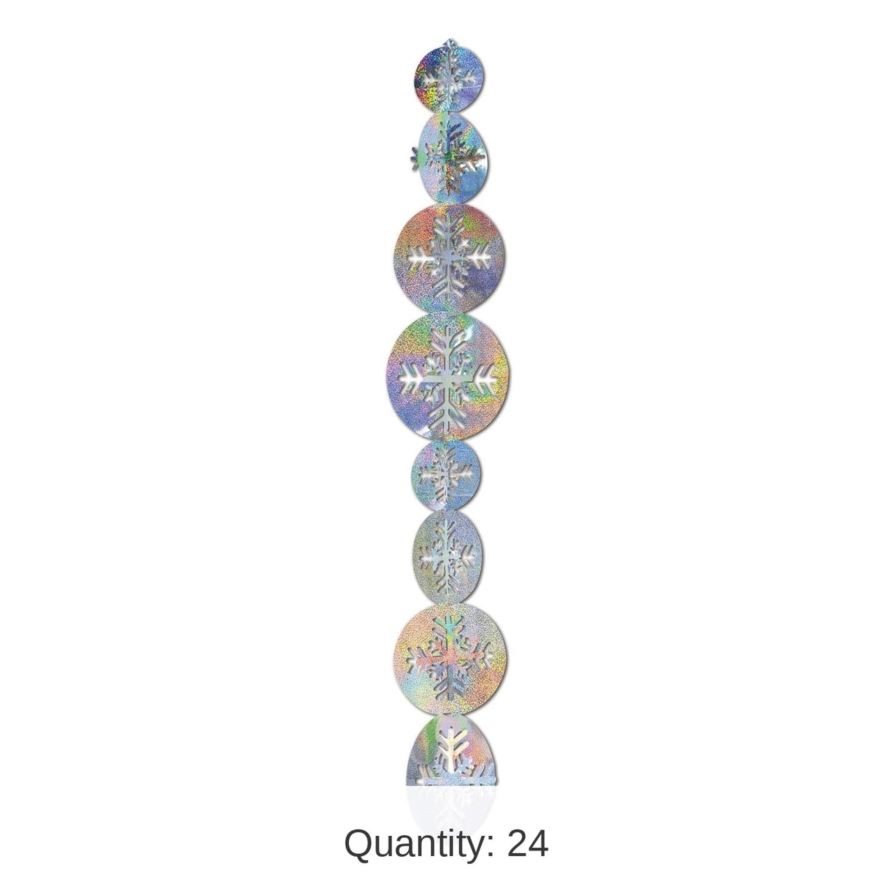 24 Packs Bulk Christmas 3-D Prismatic Snowflake Gleam 'N Garland