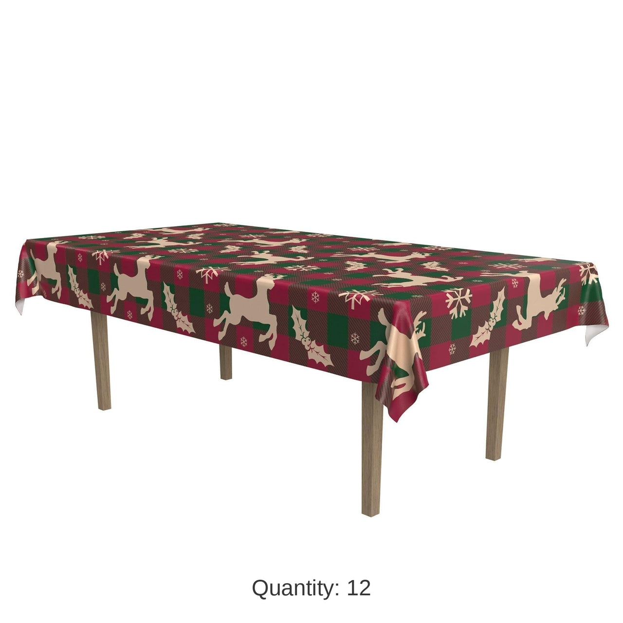 12 Pack Bulk Christmas Fabric Tablecover