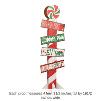 4 Pack Bulk Christmas 3-D North Pole Directional Post Prop