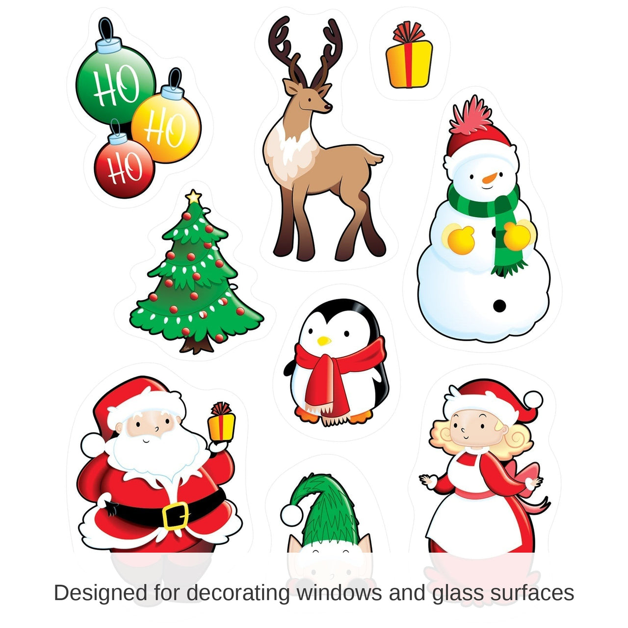 12 Pack Bulk Santa/Friends Cling Sheet