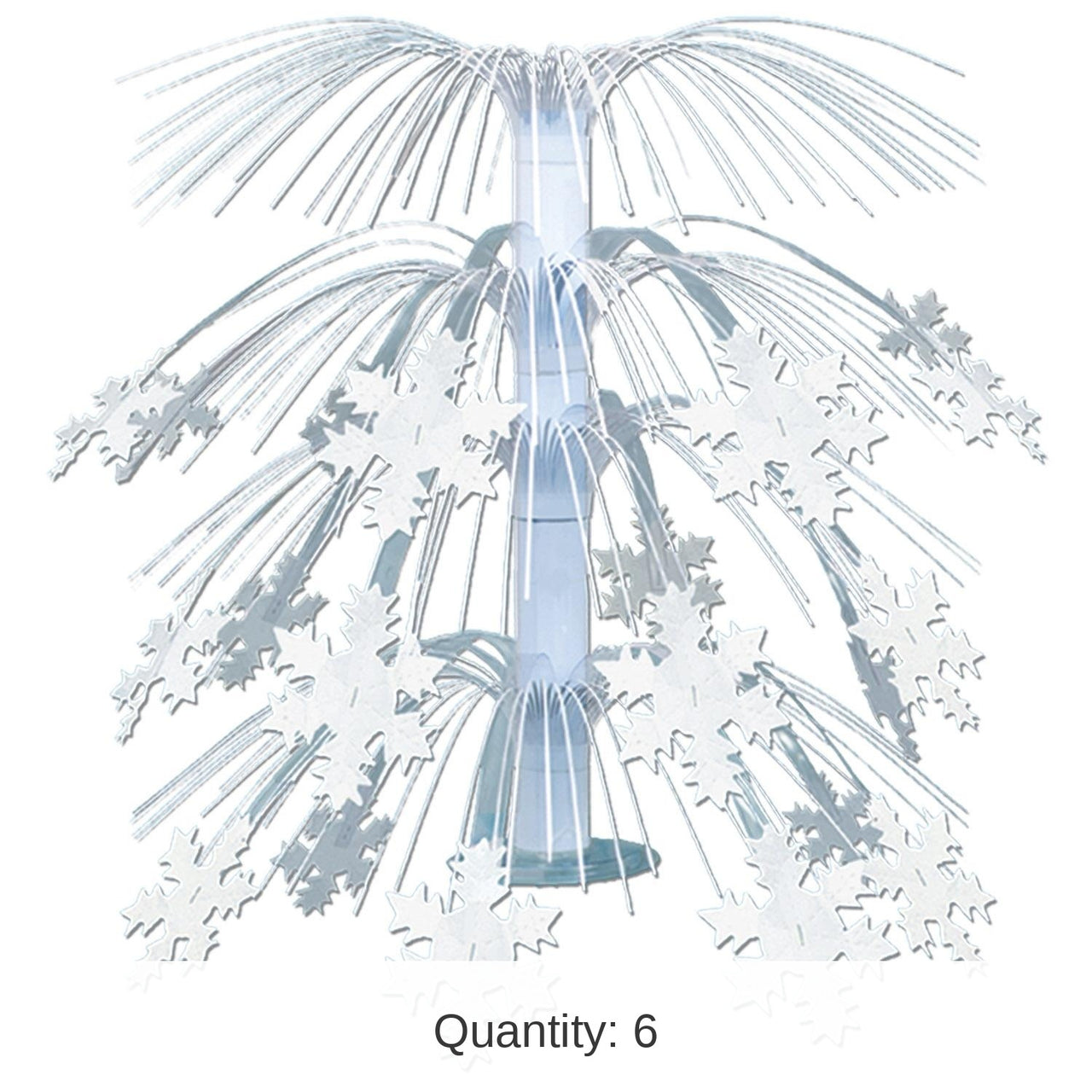 6 Pack Bulk Christmas Snowflake Cascade Centerpiece