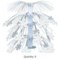 6 Pack Bulk Christmas Snowflake Cascade Centerpiece