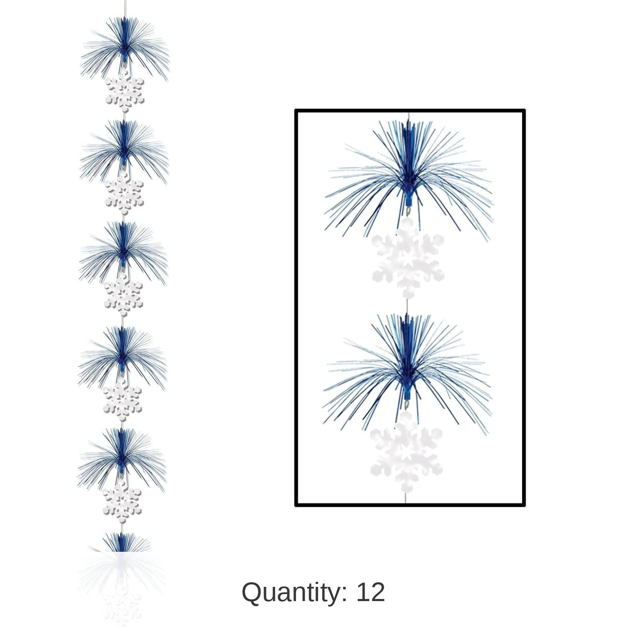 12 Pack Bulk Christmas Snowflake Firework Stringer