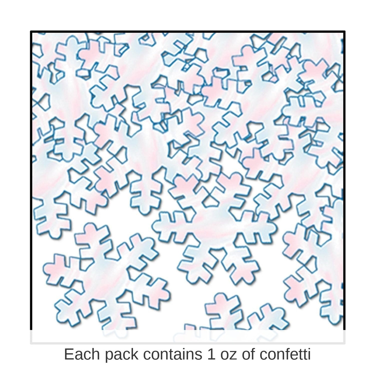 12 Pack Bulk Christmas Confetti Snowflakes opalescent (1 Oz per Pack)