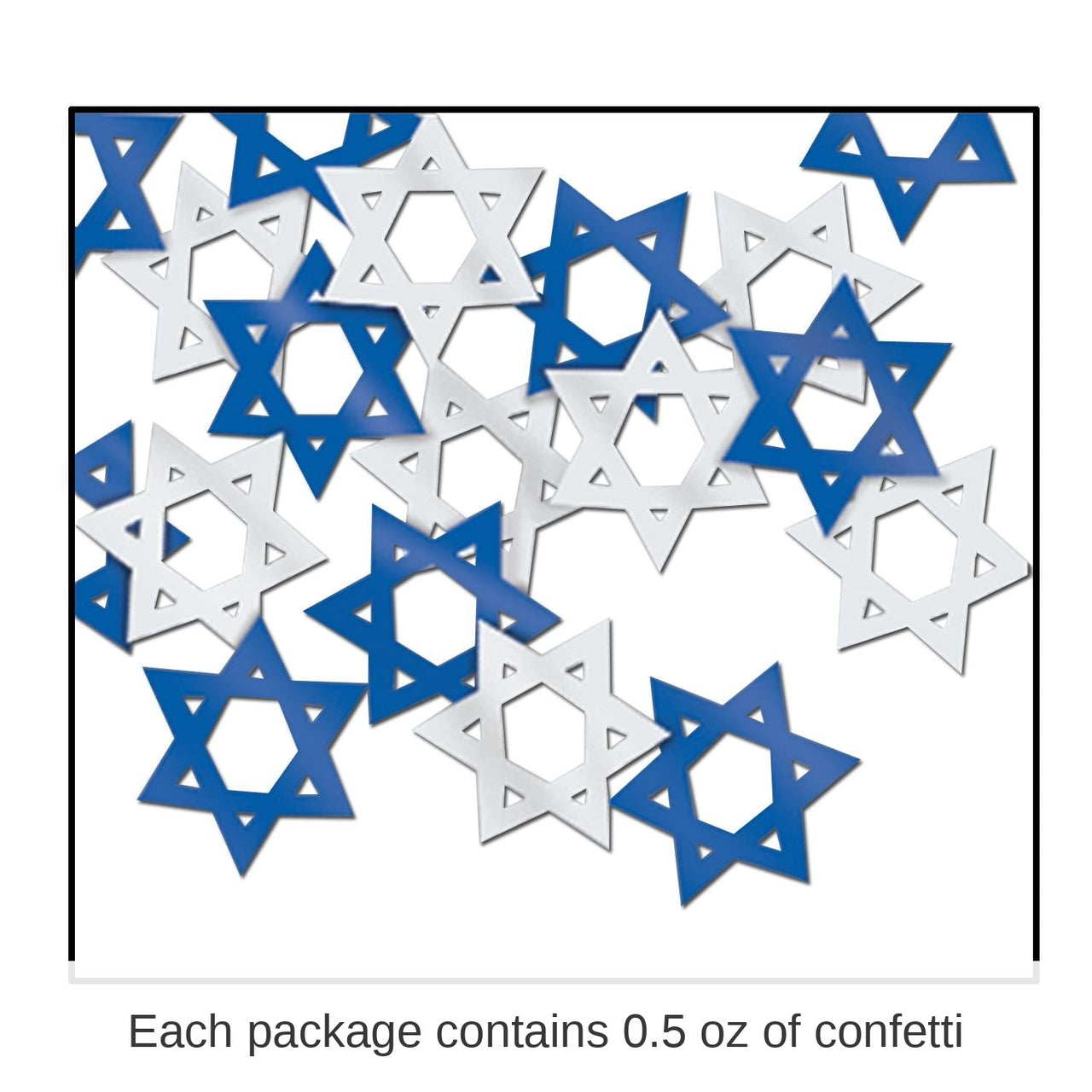 12 Pack Bulk Confetti Star Of David blue/silver (0.5 Oz/Pkg)