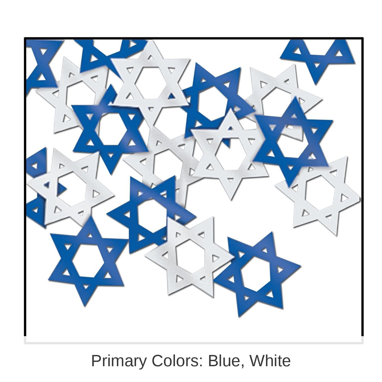 12 Pack Bulk Confetti Star Of David blue/silver (0.5 Oz/Pkg)