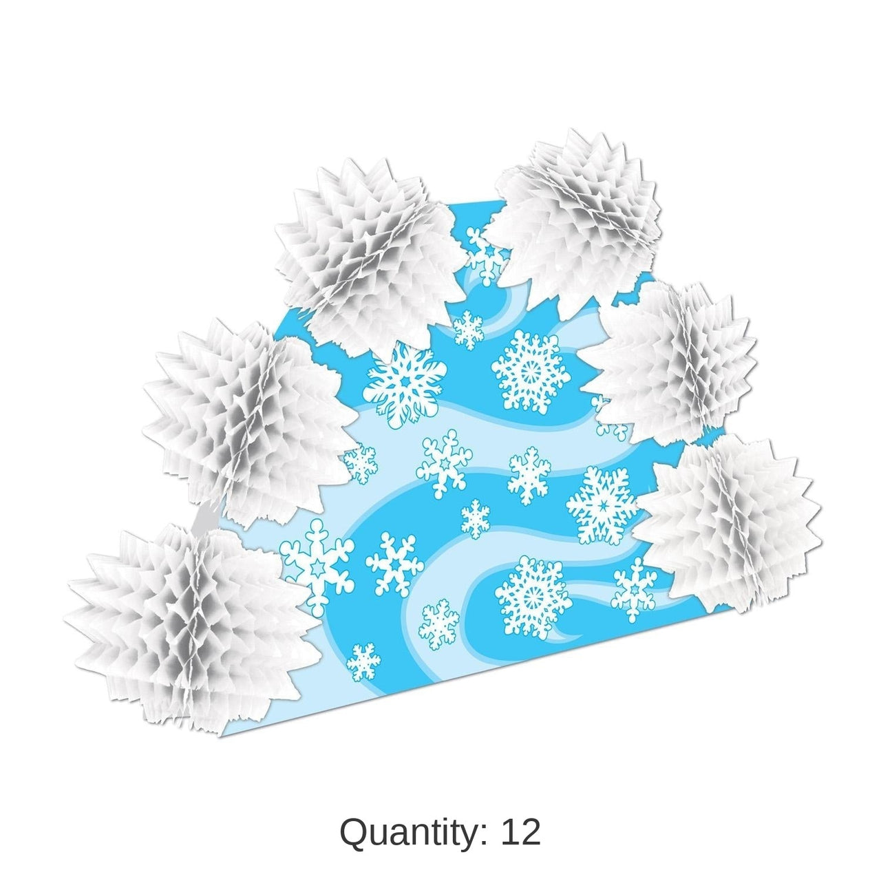 12 Pack Bulk Christmas Snowflake 2-Sided Centerpiece