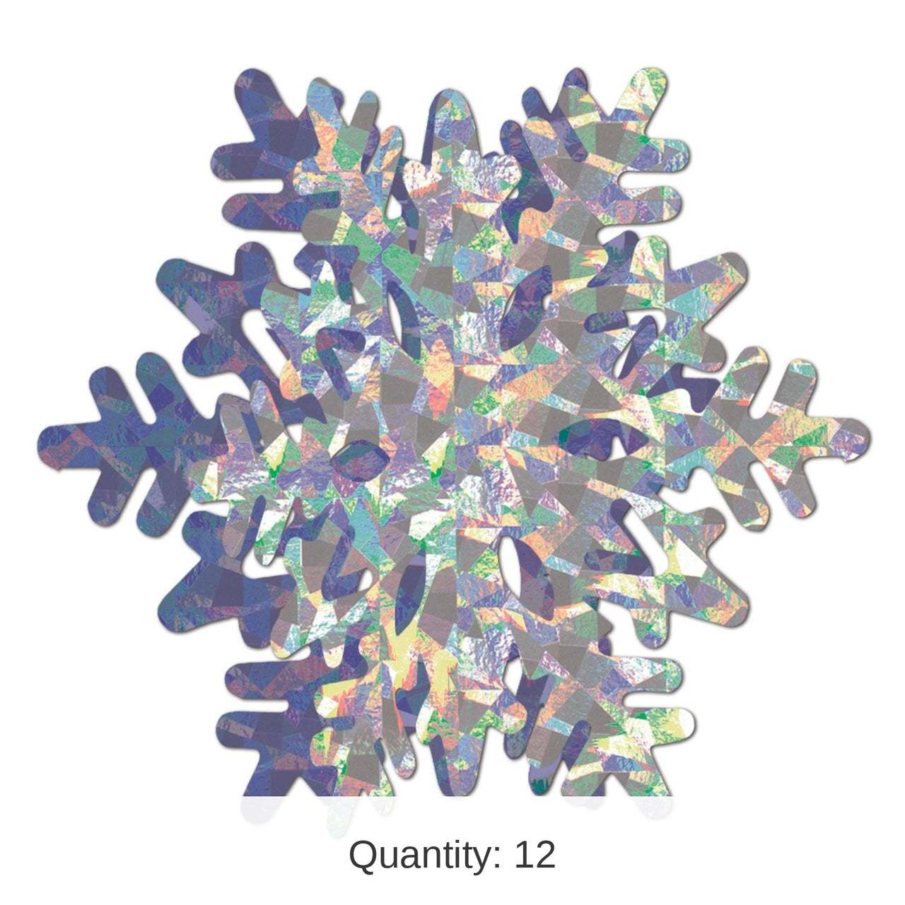 12 Pack Bulk Christmas 3-D Prismatic Snowflake Centerpiece