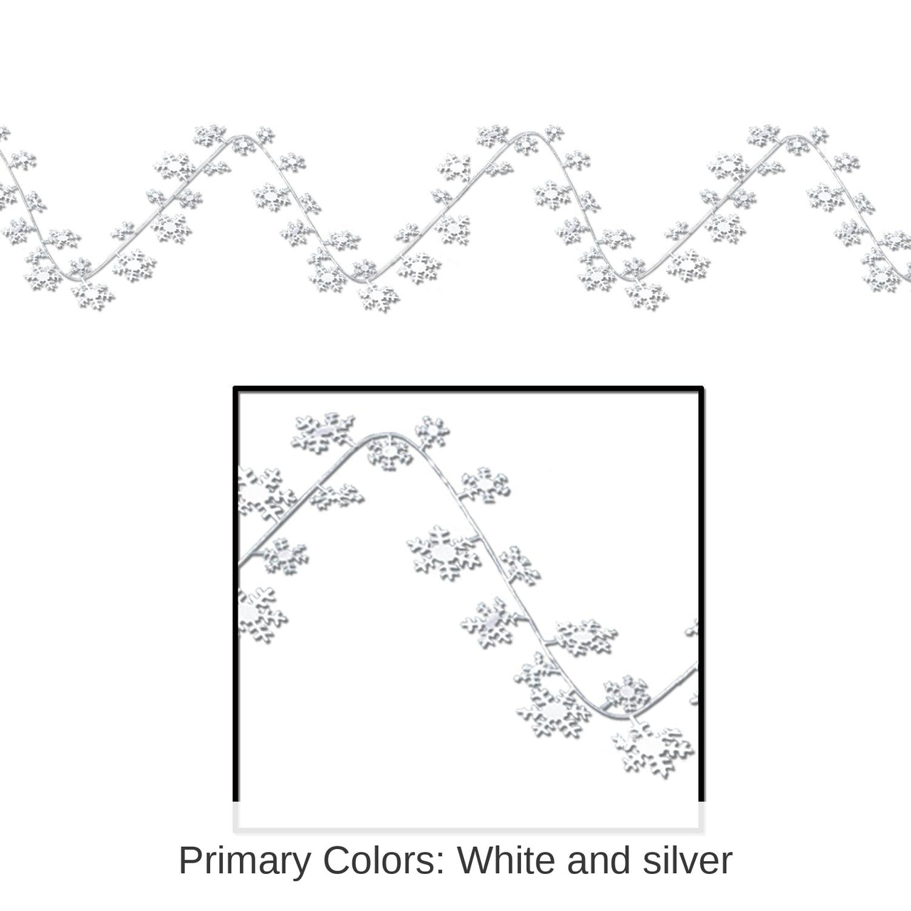 12 Pack Bulk Christmas Gleam 'N Flex Snowflake Garland