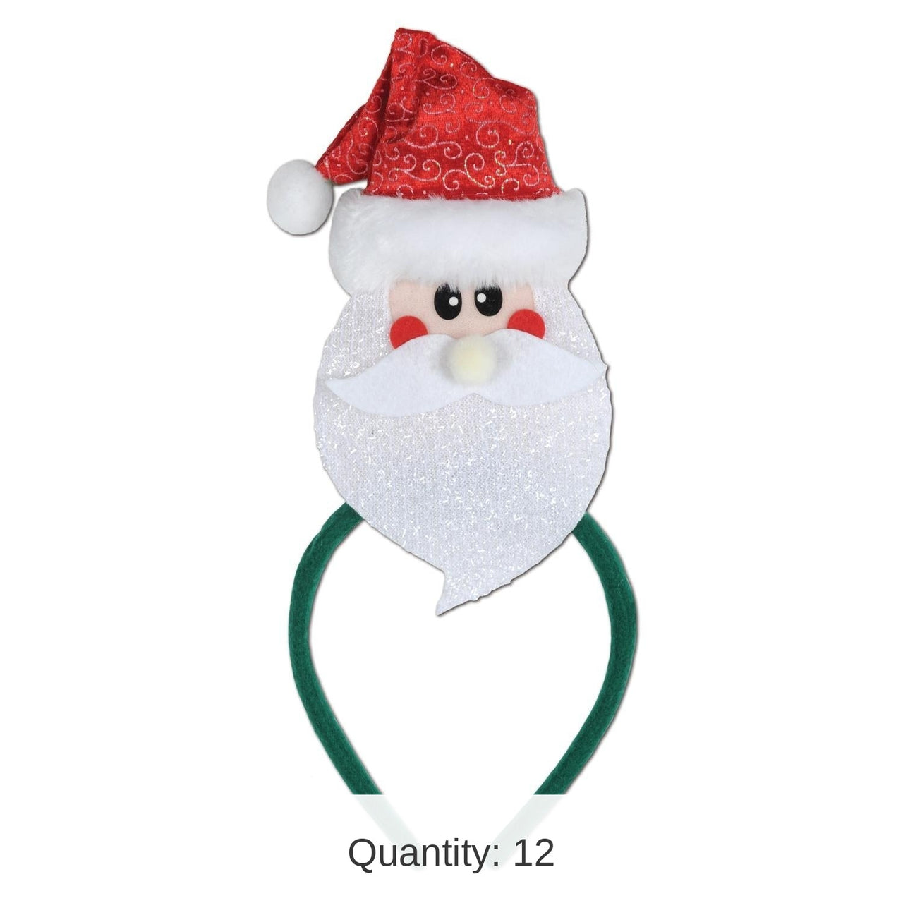 12 Pack Bulk Christmas Santa Headband