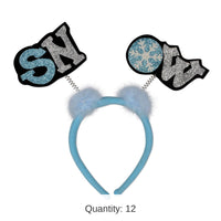 12 Pack Bulk Christmas Glittered Snow Boppers