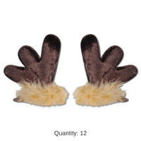 12 Pack Bulk Christmas Antler Hair Clips