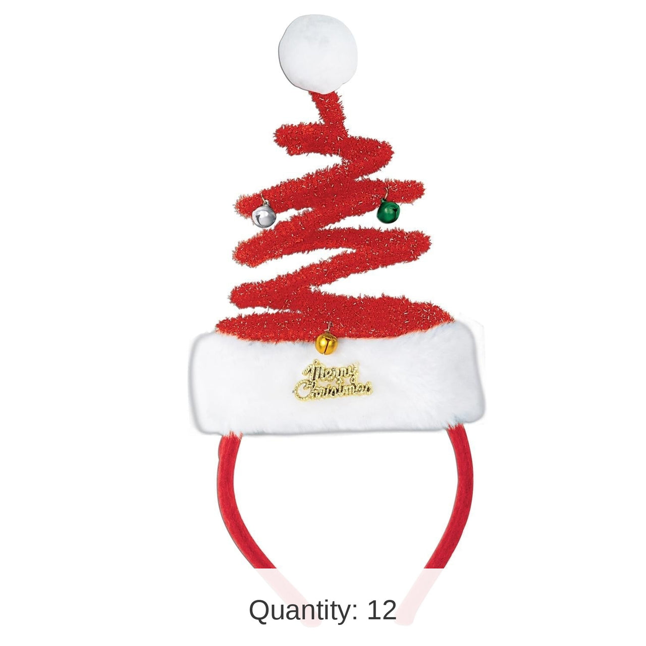 12 Pack Bulk Christmas Springy Santa Headband