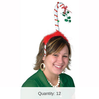 12 Pack Bulk Christmas Mistletoe Candy Cane Bopper