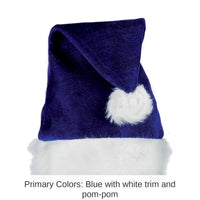12 Pack Bulk Christmas Santa Hat - blue