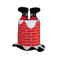 6 Pack Bulk Christmas Plush Santa Chimney Hat