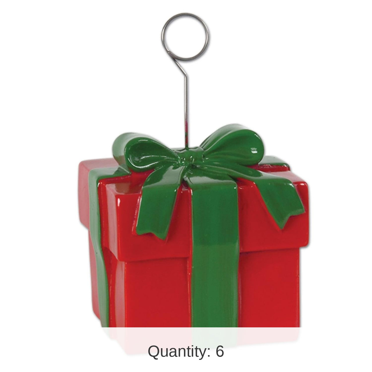 6 Pack Bulk Christmas Gift Box Photo/Balloon Holder