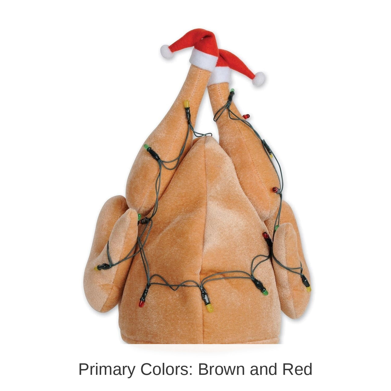 6 Pack Bulk Plush Light-Up Christmas Turkey Hat