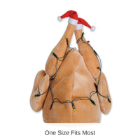 6 Pack Bulk Plush Light-Up Christmas Turkey Hat