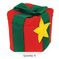 6 Pack Bulk Felt Christmas Gift Hat