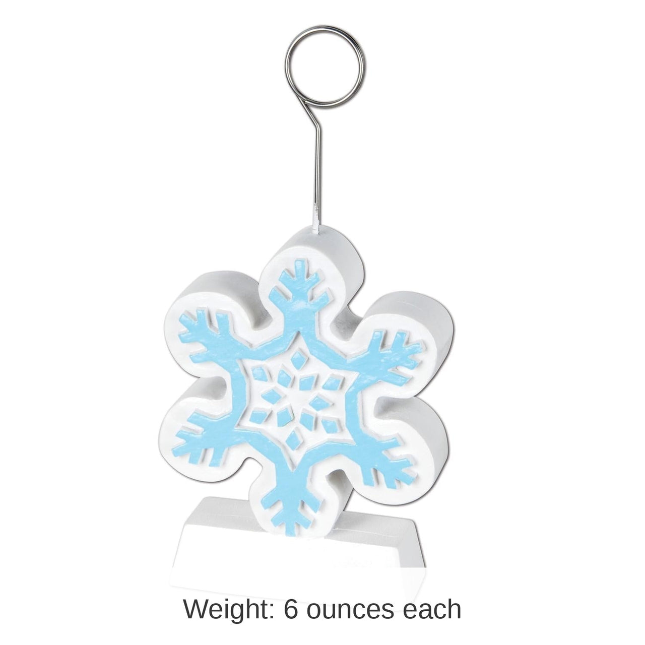 6 Pack Bulk Christmas Snowflake Photo/Balloon Holder