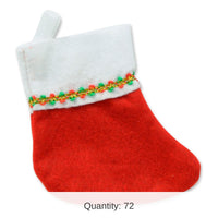 72 Pack Bulk Mini Christmas Stockings