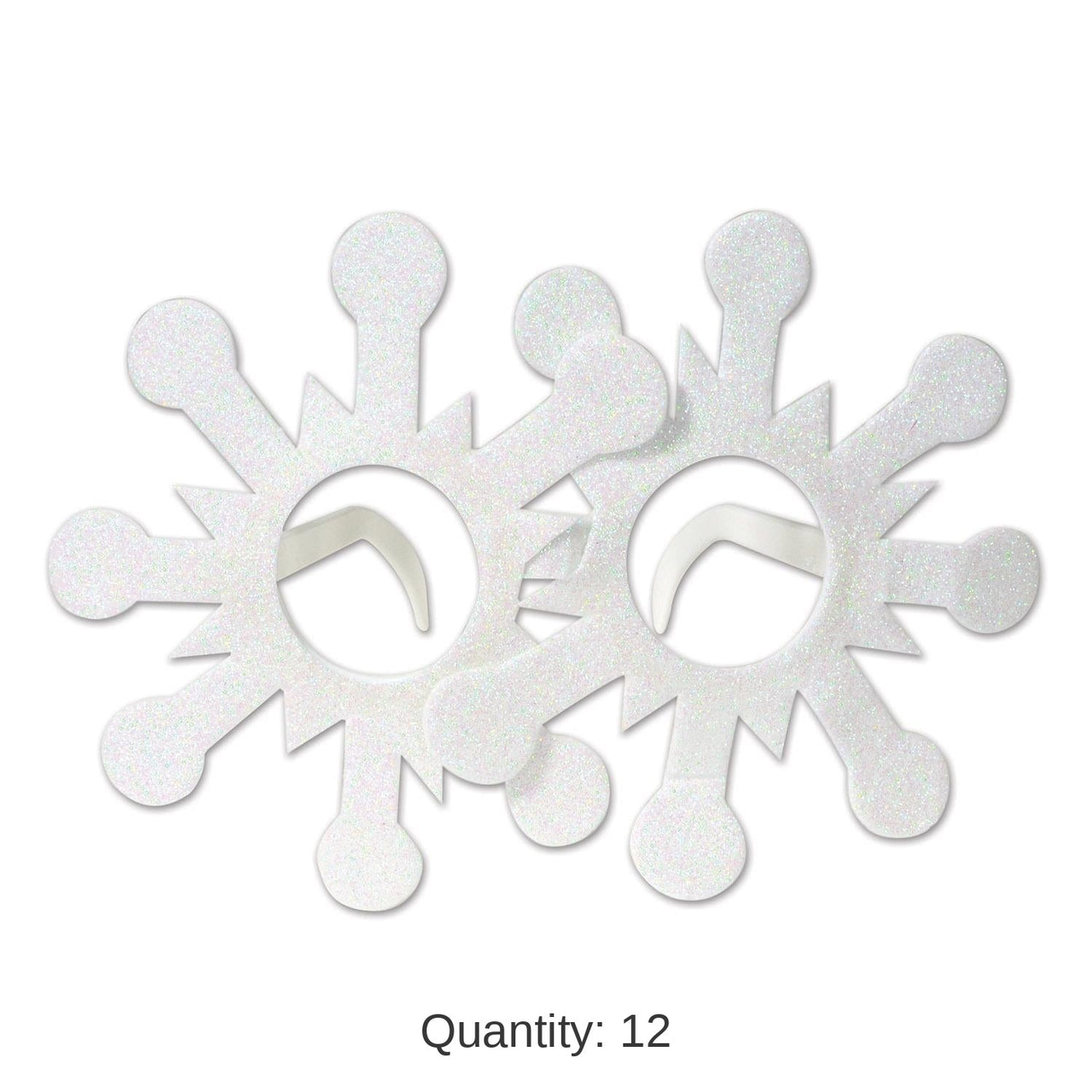12 Pack Bulk Christmas Glittered Snowflake Glasses